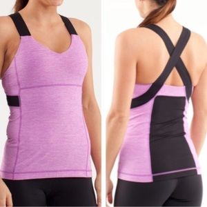 Lululemon Push Your Limits Tank - Heathered Ultra Violet/ Black. Sz 8
